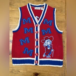 Rare Vintage Ole Miss Women’s Sweater Vest Belle Pointe Large